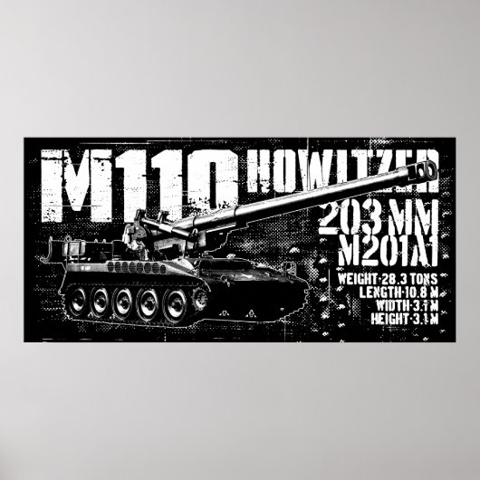 M110, howitzer, impression (Devant)