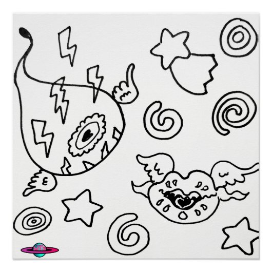 M13 Poster de l'oeil et des lèvres d'amour étrange (Devant)