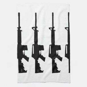 m16 zwarte en witte handdoek