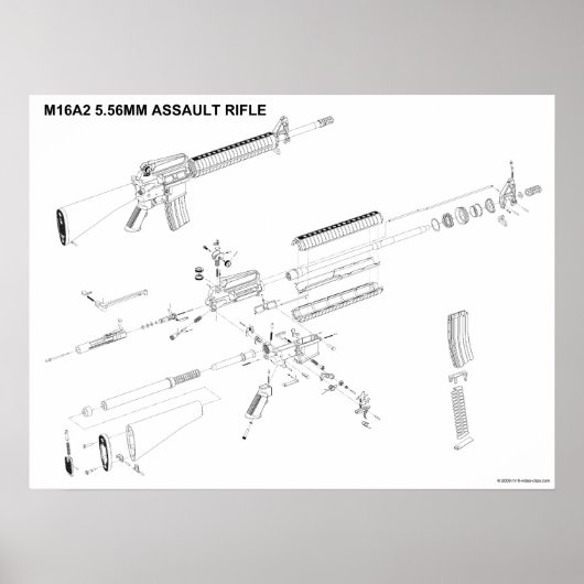 M16A2 Affiche de fusil d'assaut de 5,56 mm (Devant)