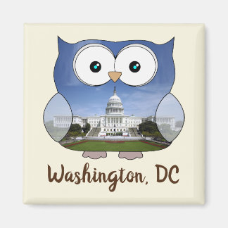 M190132 mollige uil | Washington DC i Souvenir Magneet
