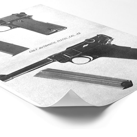 m1911 vs. Luger P08 pistool Poster (Hoek)