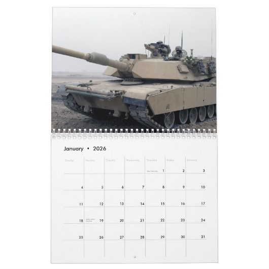 M1 Abrams kalender (Jan 2026)