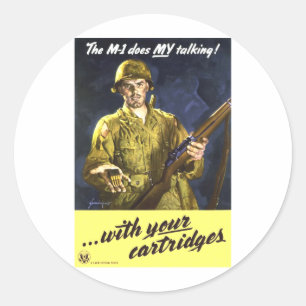 M1 praat voor mij ronde sticker
