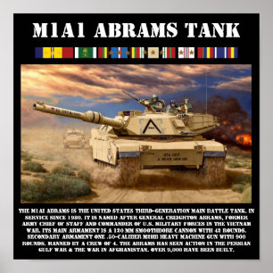 M1A1 Abrams Battle Tank afdrukken Poster