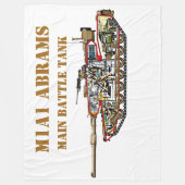 M1A1 ABRAMS BATTLE TANK FLEECE DEKEN (Voorkant)