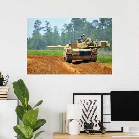 M1A1 Abrams tank Poster (Thuiskantoor)