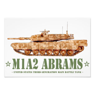 M1A2 Abrams US MBT Tank Desert Storm Veteraan Foto Afdruk