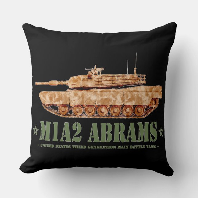 M1A2 Abrams US MBT Tank Desert Storm Veteraan Kussen (Voorkant)