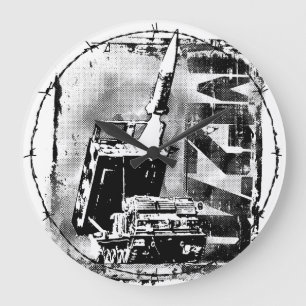 M270 MLRS Arrondi (Grande) Horloge Mur Acrylique