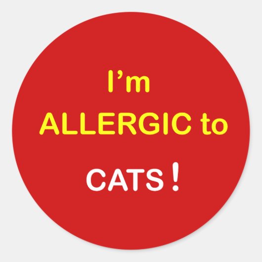 m2 - Ik ben allergisch - KATTEN. Ronde Sticker (Voorkant)