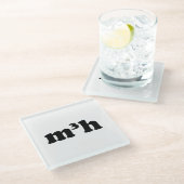 m3h glazen onderzetter (Schuin)