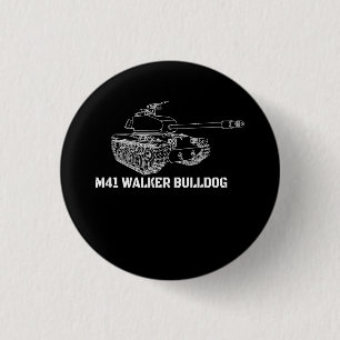 M41 Walker Bulldog American Light Army Tank Gift Ronde Button 3,2 Cm