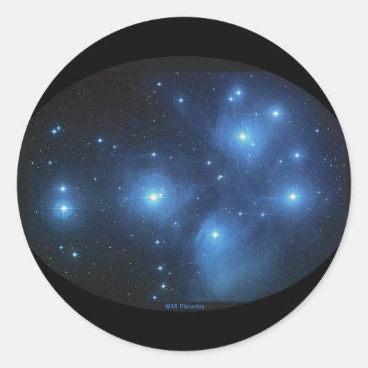 M45 de Pleiades Ronde Sticker (Voorkant)