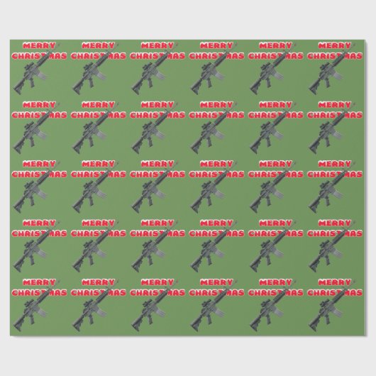 M4-Pistolen, prettig kerstpapier Cadeaupapier (Vlak)