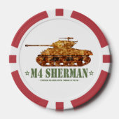 M4 Sherman Tweede Wereldoorlog Amerikaanse Medium Poker Chips (Voorkant)