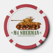 M4 Sherman Tweede Wereldoorlog Amerikaanse Medium Poker Chips (Achterkant)
