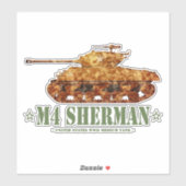 M4 Sherman Tweede Wereldoorlog Amerikaanse Medium  Sticker (Vel)