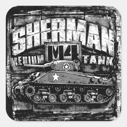 M4 Sherman Vierkante Sticker (Voorkant)