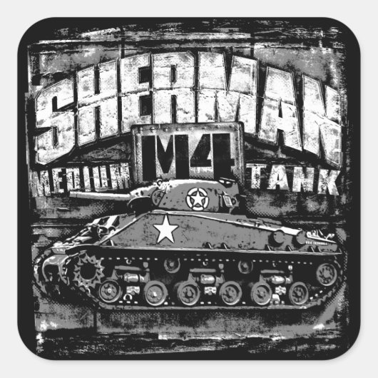M4 Sherman Vierkante Sticker (Voorkant)
