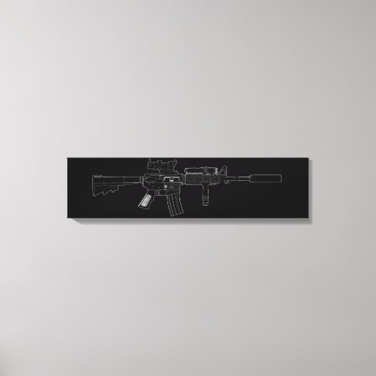 M4 SOPMOD Black Canvas Afdruk (Voorkant)