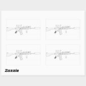 M4 SOPMOD-Sticker Rechthoekige Sticker (Vel)
