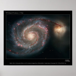 M51 Whirlpool en metgezellige sterrenstelsels Poster