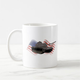 M60 American Battle Tank met Amerikaanse vlag Koffiemok