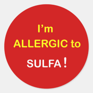 m6a - Ik ben allergisch - SULFA. Ronde Sticker