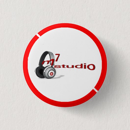 m7studio nieuwe logo-knop ronde button 3,2 cm (Voorkant)