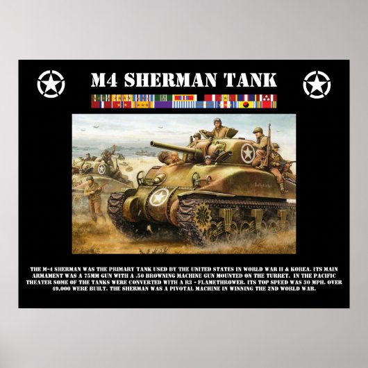 M-4 Sherman Tank Poster (Voorkant)
