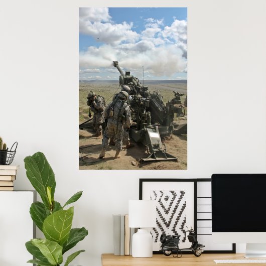 M-777 Howitzer Artillery Cannon Poster (Thuiskantoor)