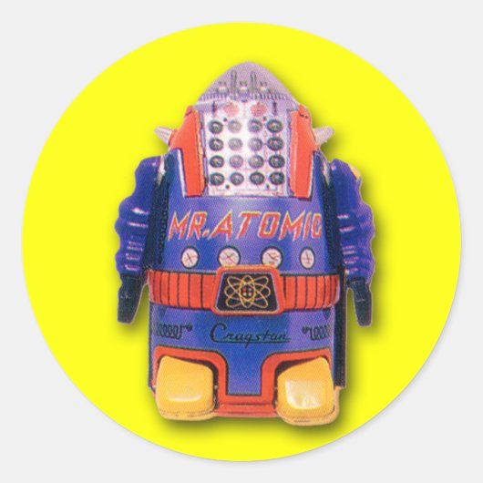 M. Atomique Stickers Robot (feuille de 6) (Devant)