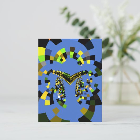 M Blauw Briefkaart (Staand voorkant)