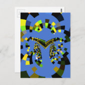 M Blauw Briefkaart (Voorkant / Achterkant)