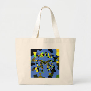 M Blauw Grote Tote Bag