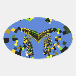 M Blauw Ovale Sticker