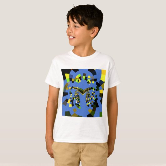 M Blauw T-shirt (Voorkant volledig)