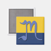 M (Bleu Moyen) Magnet Monogramme (Recto/Verso)