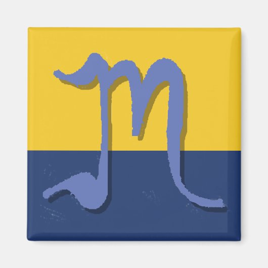 M (Bleu Moyen) Magnet Monogramme (Devant)