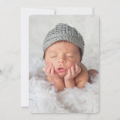 M. Blue Whale Monogram Baby Boy Faire-part de nais (Dos)