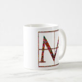 M "Briques celtiques" Mugs de monogramme personnal (Devant droit)
