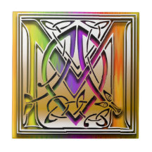 M Celtic Rainbow Aangepaste monogram hoop