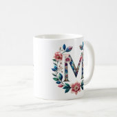 M Coffee Mug - Design floral pour le don (Devant droit)