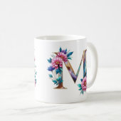 M Coffee Mug - Design floral pour le don (Devant droit)