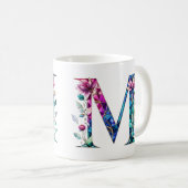 M Coffee Mug - Design floral pour le don (Devant droit)