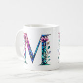 M Coffee Mug - Design floral pour le don (Devant gauche)