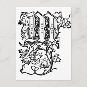 M - de decoratieve letter M Briefkaart