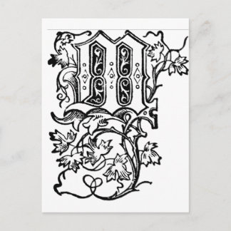 M - de decoratieve letter M Briefkaart