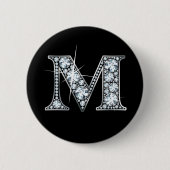 "M" Diamond Bling Button (Voorkant)